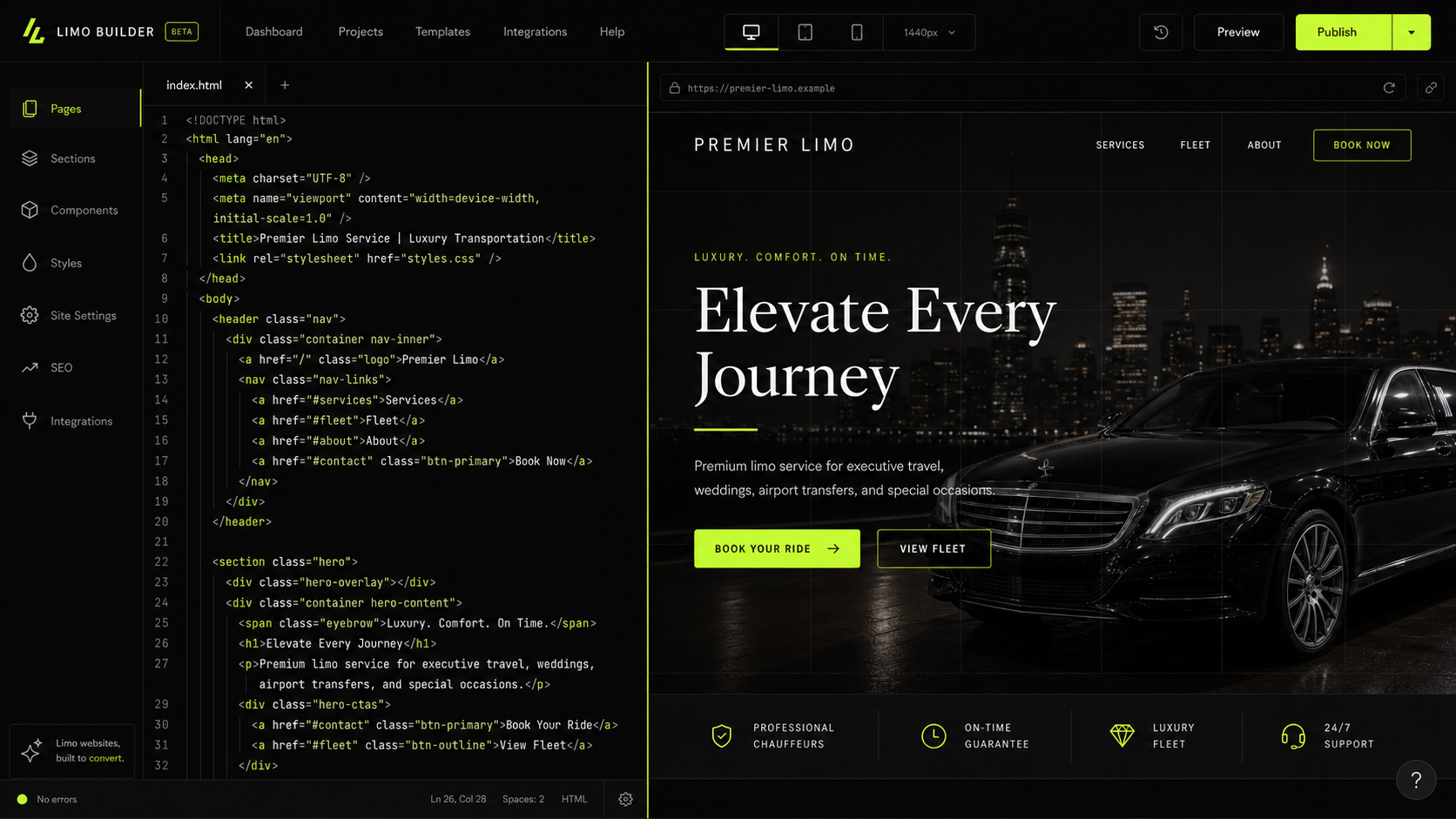 Limo Website Design