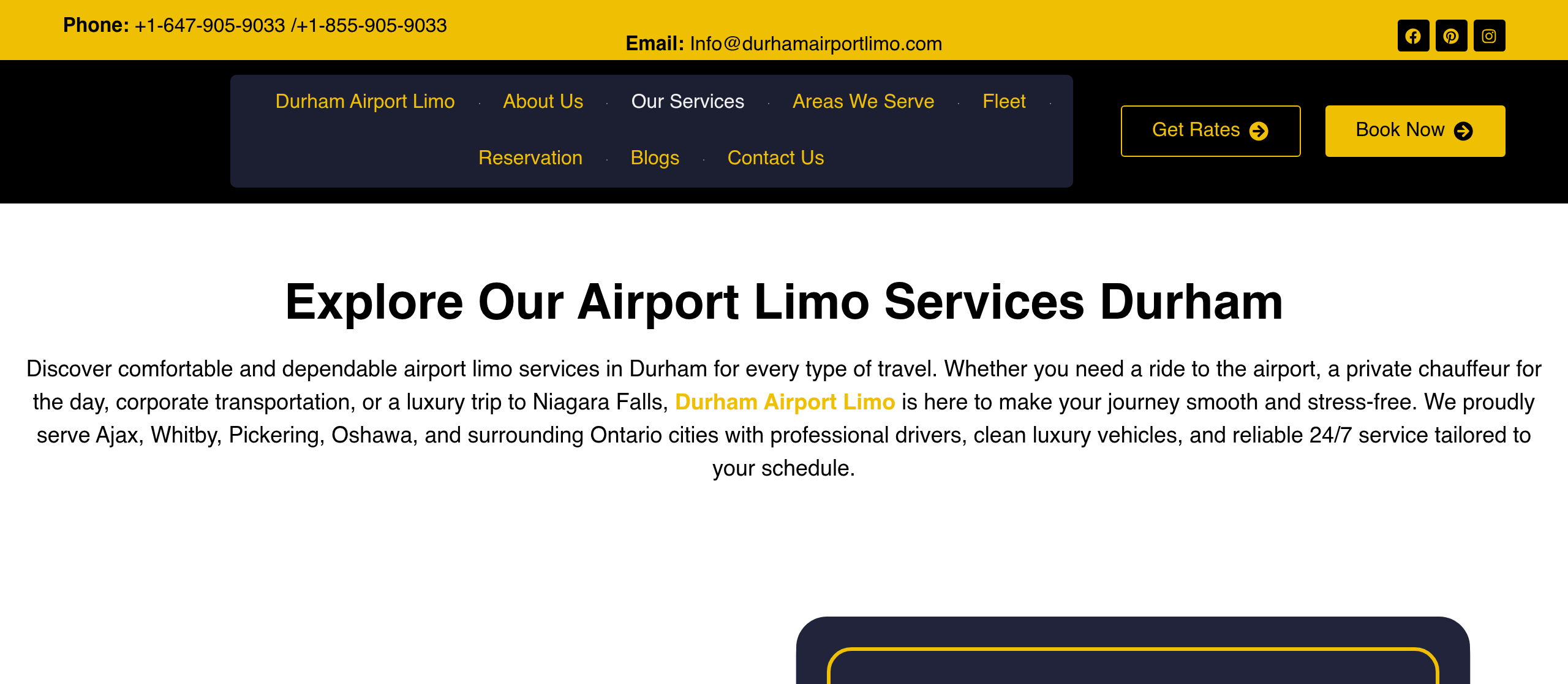 Services hub page