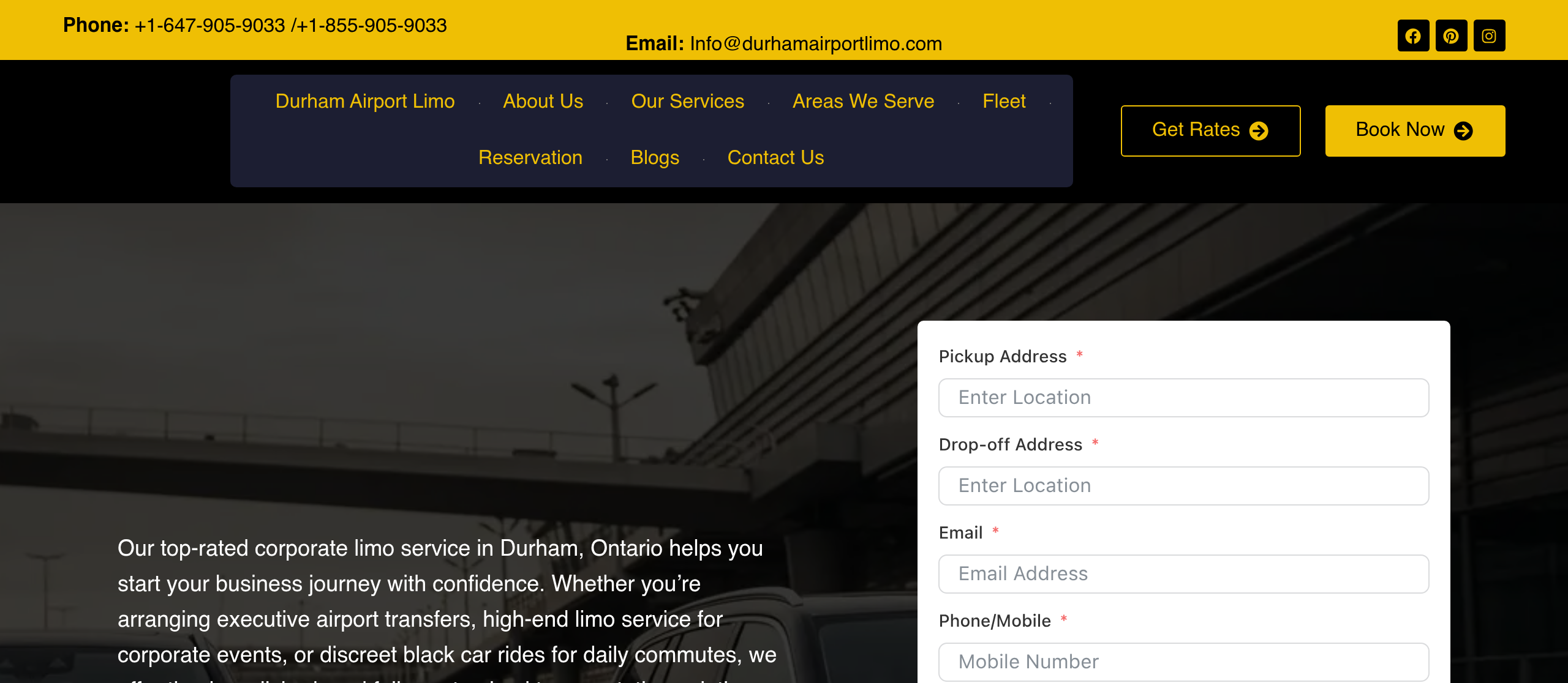 Corporate Limo service page