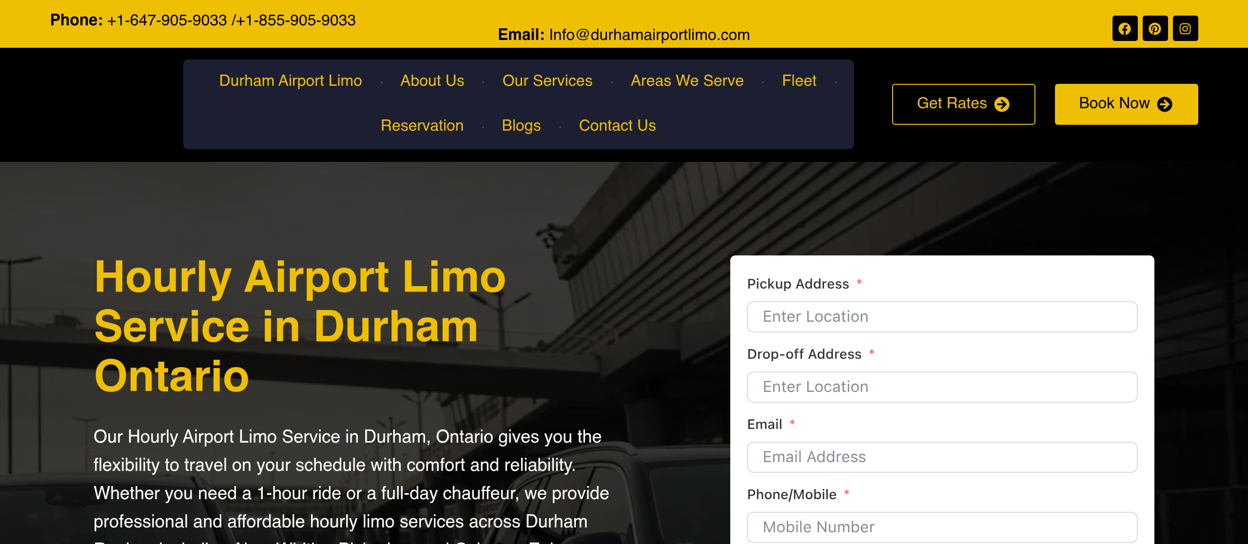 Hourly Service page