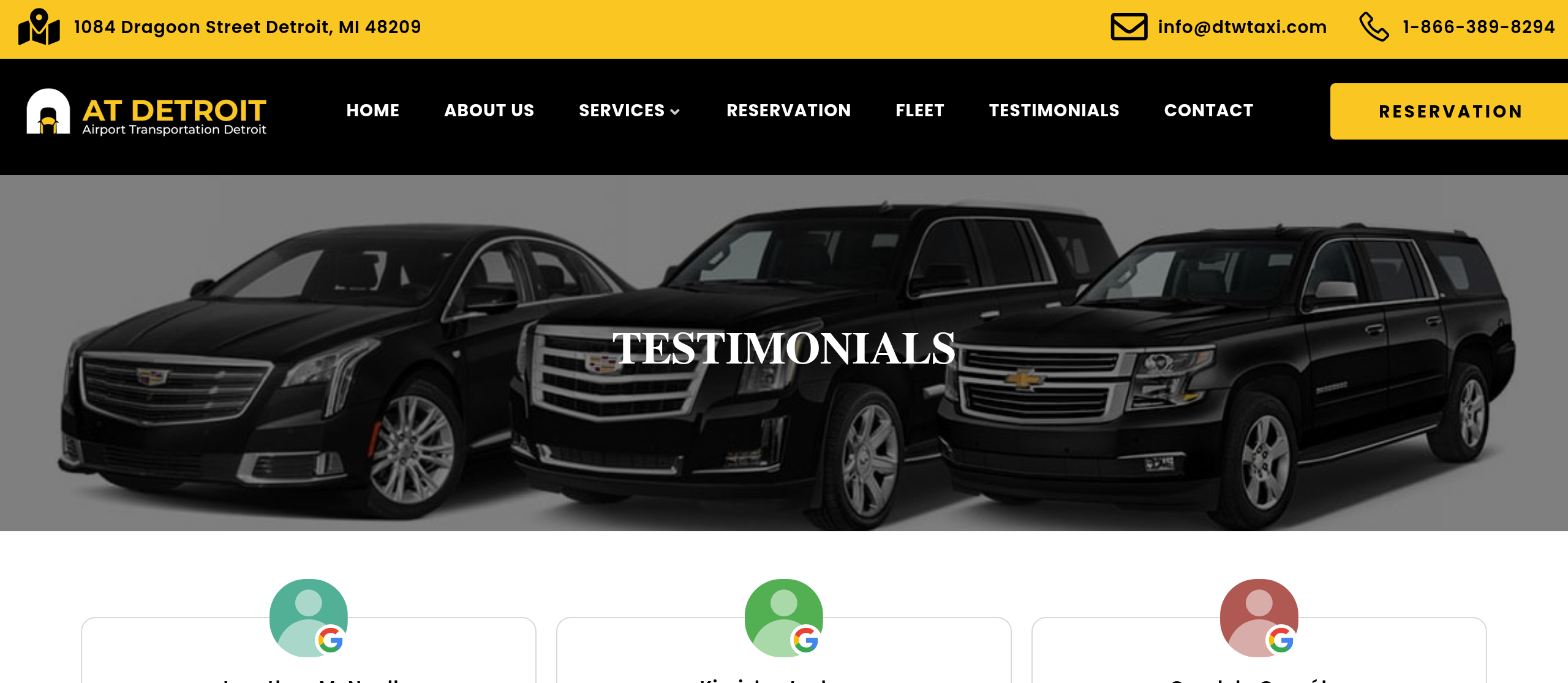 Testimonials page