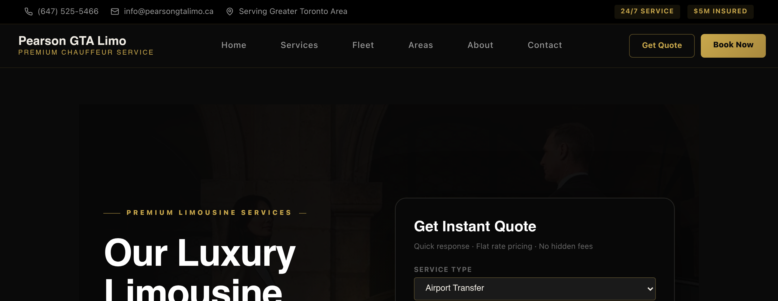 Services overview page